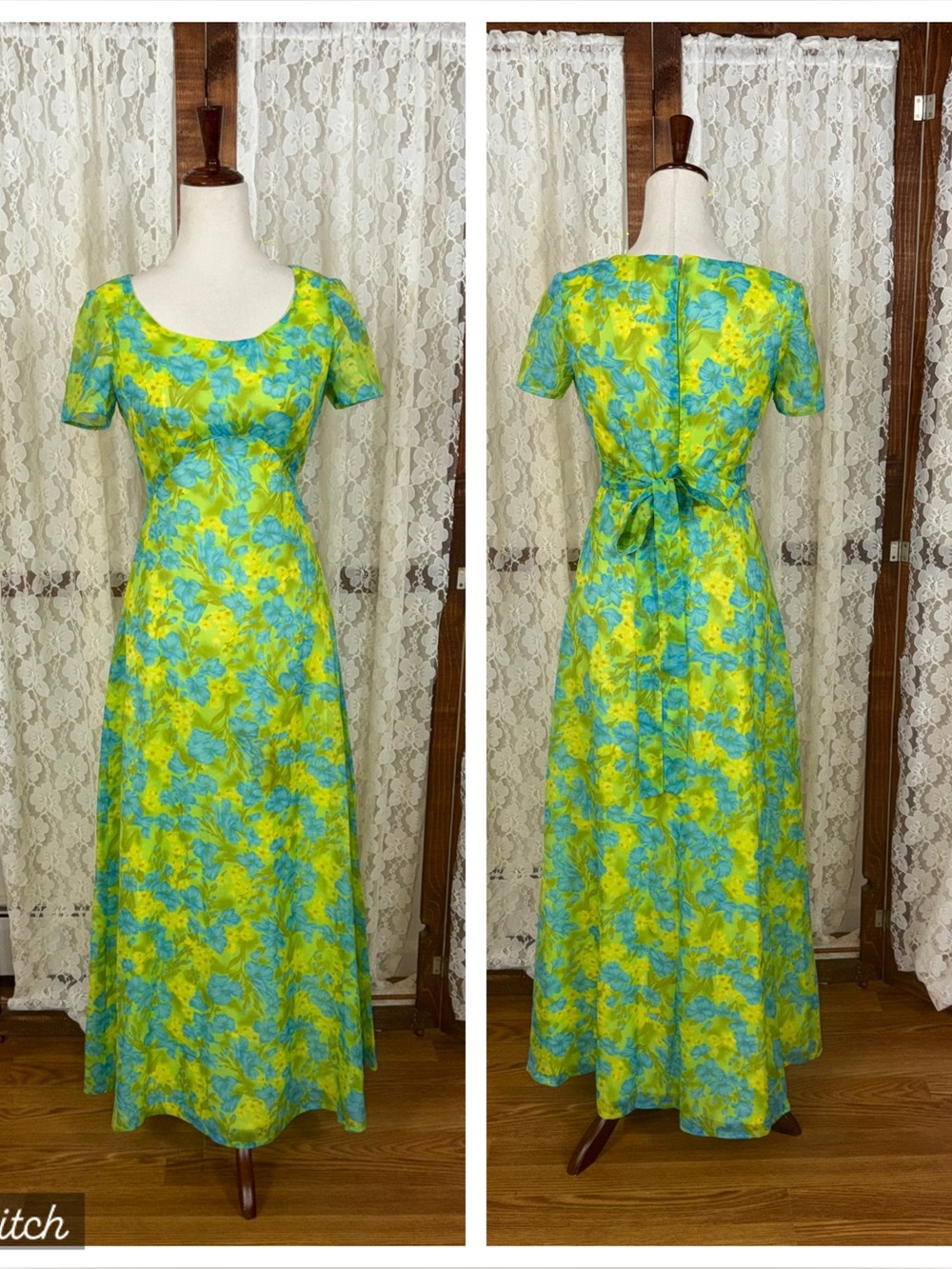 Beautiful Vintage 1970s Floral Maxi Dress